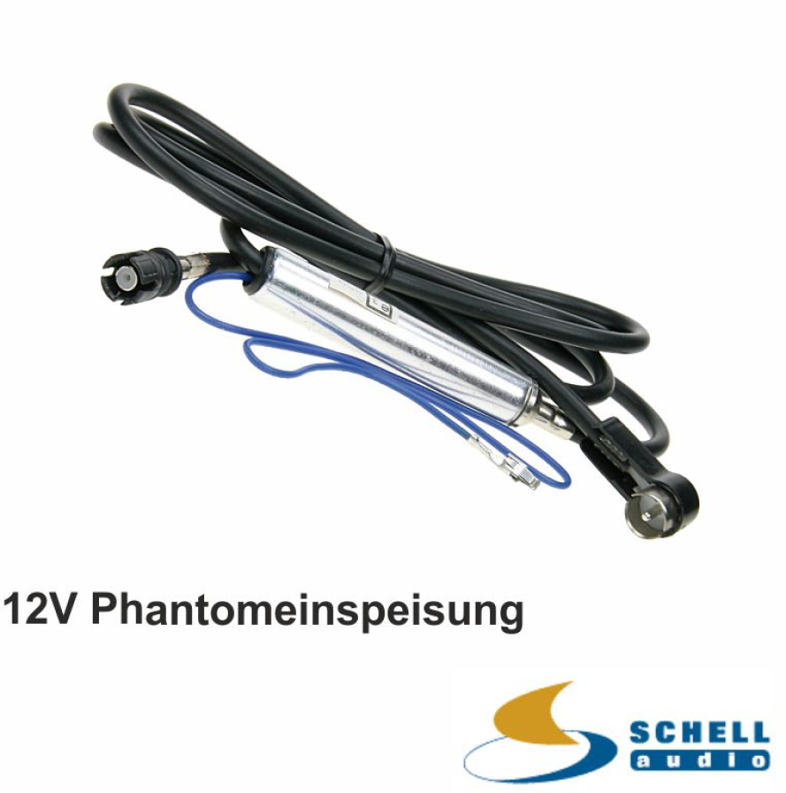 Antennenadapter HC97 auf ISO mit Phantomeinspeisung VW Polo