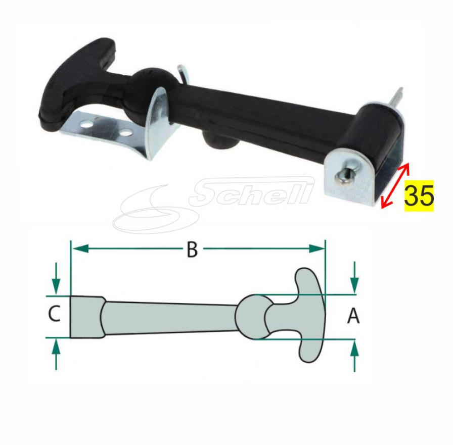 Haubenhalter 150mm komplett mit Halterung Gummi Spanner Verschluss Traktor Schlepper Anhänger